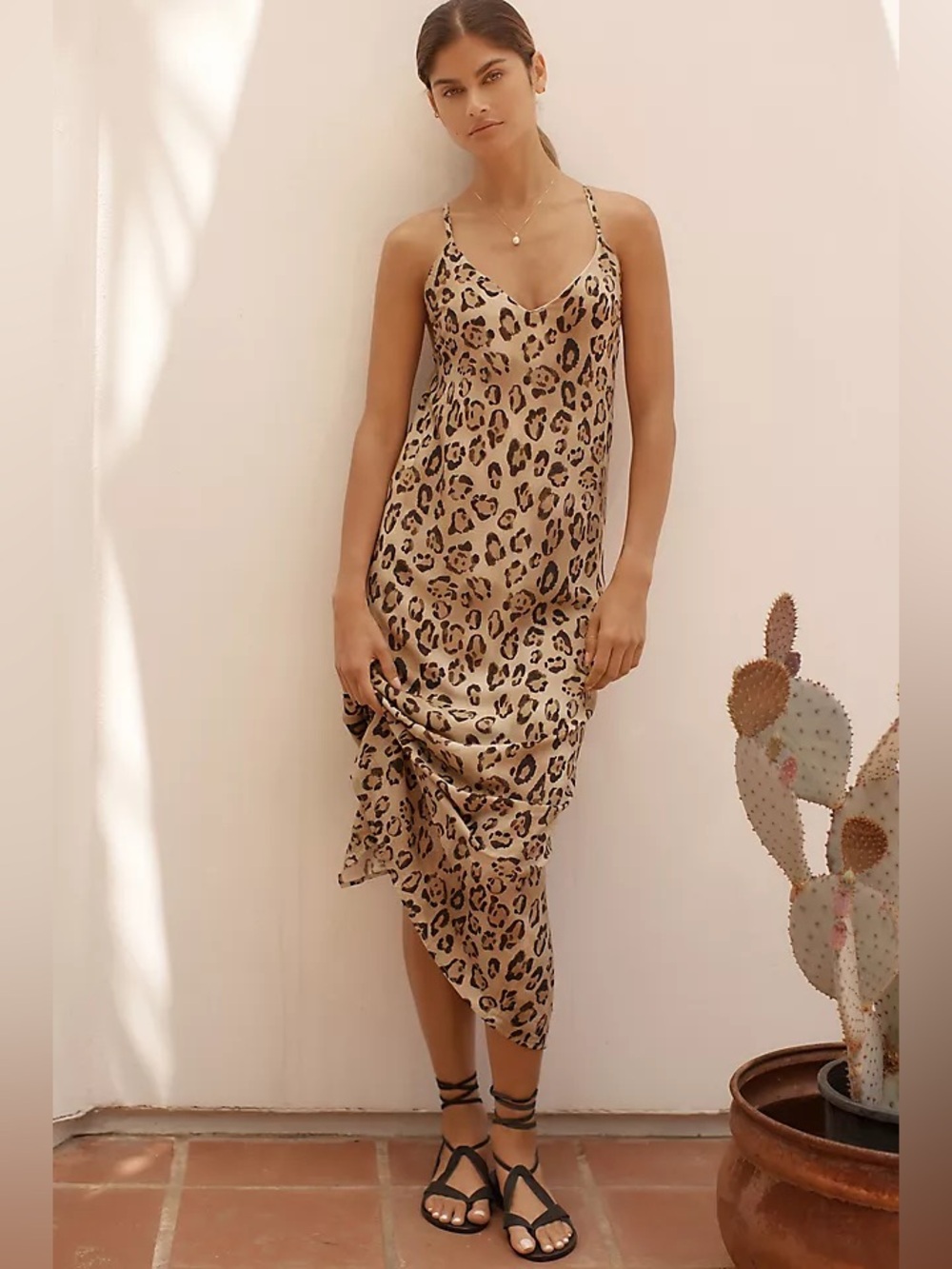 NWT PQ Swim Leopard Amelia Slip Dress - size xs/s
